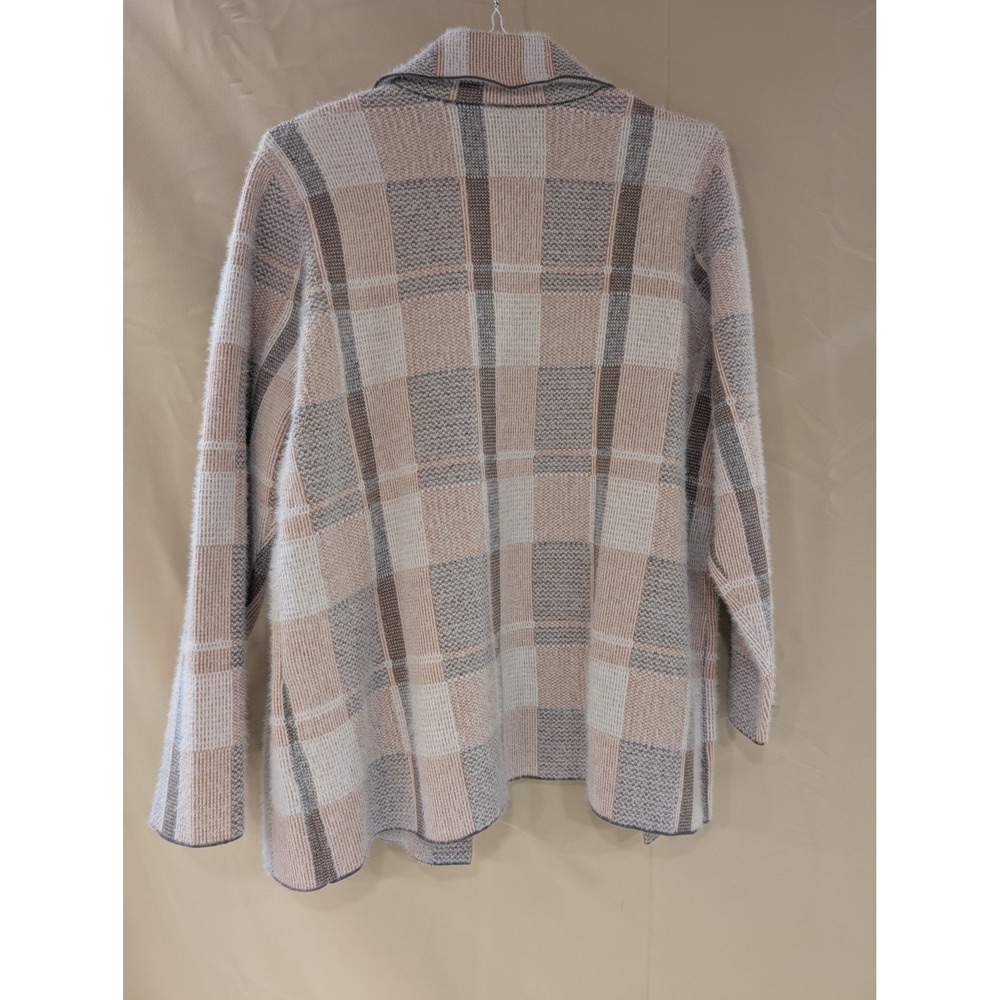 RACHEL ZOE Women's‎ 1X Plaid Button Down Shacket Long Sleeve Jacket Blush Gray - Picture 4 of 4